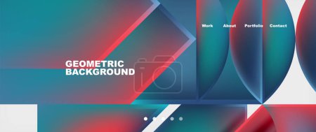 Illustration for Glassmorphism geometric abstract background. Vector Illustration For Wallpaper, Banner, Background, Card, Book Illustration, landing page - Royalty Free Image