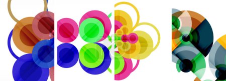Ilustración de Encantadores carteles abstractos geométricos. Conjunto fascinante de círculos, cada diseño una mezcla armoniosa de forma y color. Eleva tu diseño con un arte moderno y visualmente llamativo - Imagen libre de derechos