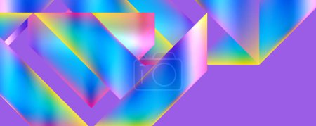 Illustration for Colorful metallic geometric shapes. Vector Illustration For Wallpaper, Banner, Background, Card, Book Illustration, landing page - Royalty Free Image