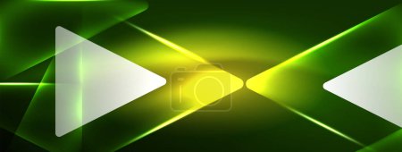 Vibrierende geometrische Neon Shiny Line Hintergrund. Eine kühne und atemberaubende Darstellung von Formen, Linien, Farben und Leuchten, perfekt für futuristische moderne Designs, High-Tech-Präsentationen, Technologie-Webseiten