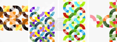Illustration for Set of round lines and circles poster backgrounds. Vector illustration For Wallpaper, Banner, Background, Card, Book Illustration, landing page - Royalty Free Image