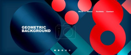 Illustration for Colorful geometric background with circles. Vector Illustration For Wallpaper, Banner, Background, Card, Book Illustration, landing page - Royalty Free Image