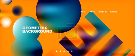 Illustration for Various colorful geometric shapes abstract web template with gradients and light blur effects. Vector Illustration For Wallpaper, Banner, Background, Card, Book Illustration, landing page - Royalty Free Image