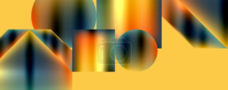 Ilustración de Coloridas formas geométricas metálicas. Ilustración de vectores para fondos de pantalla, Banner, Fondo, Tarjeta, Ilustración de libros, landing page - Imagen libre de derechos