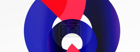Illustration for An electric blue and red circle, resembling a toy, with a white circle in the middle. Closeup art with a petallike pattern, perfect for events - Royalty Free Image