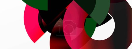 Illustration for An artistic representation of a red and green circle with intricate patterns and symmetry, set against a white background. The shades of carmine and magenta create a visually striking image - Royalty Free Image