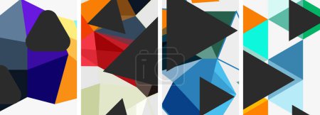 Téléchargez les illustrations : Un collage de formes géométriques colorées sur fond blanc. Haute qualité - en licence libre de droit