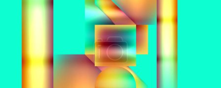 Téléchargez les illustrations : Une image artistique générée par ordinateur présentant un motif vibrant de magenta et de rectangles bleus électriques sur un fond vert symétrique, mettant en valeur la couleur et les propriétés des matériaux - en licence libre de droit