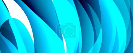 Illustration for A sleek automotive design features an electric blue background with an aqua stripe in the middle. The contrast of azure and white creates a modern and dynamic look - Royalty Free Image