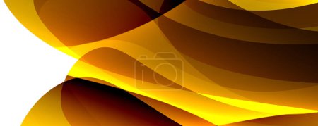 Téléchargez les illustrations : Gros plan d'un tourbillon orange et ambré ressemblant à un motif de pétales, sur fond blanc. Le design liquide évoque chaleur et profondeur, rappelant le bois avec des notes d'éclairage automobile - en licence libre de droit