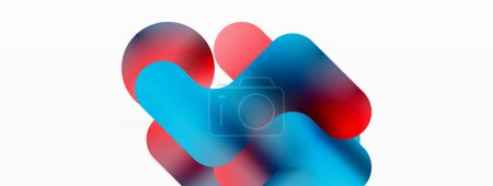 Illustration for Closeup of a red petal, blue nail, and purple toy on a white background. The abstract shapes convey a sense of electric blue energy and magenta confectionery vibes - Royalty Free Image
