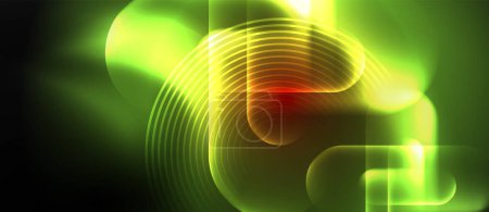 a green and yellow glowing swirl on a black background . High quality