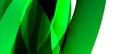 Illustration for A terrestrial plant with green petals standing out against a white background. The vibrant colors of electric blue, magenta, and shades of green create a beautiful pattern resembling liquid grass - Royalty Free Image