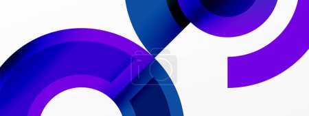 Téléchargez les illustrations : Un motif symétrique avec un cercle bleu et violet sur fond blanc, ressemblant à un dessin de pneu automobile avec un mélange de teintes bleu électrique, magenta et violet - en licence libre de droit