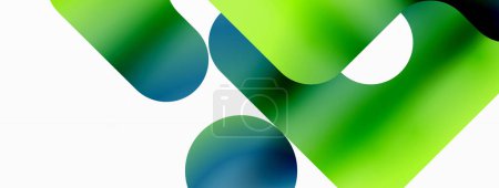 Ilustración de Un círculo azul eléctrico con patrones geométricos que se asemejan a la hierba y las formas de las plantas sobre un fondo blanco, simbolizando la armonía entre el agua y las plantas terrestres - Imagen libre de derechos