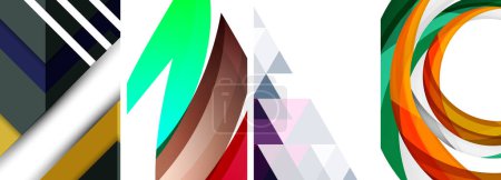 Ilustración de Un collage de formas geométricas coloridas sobre un fondo blanco. Alta calidad - Imagen libre de derechos