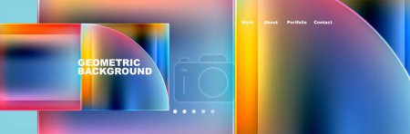 Illustration for A colorful geometric background featuring a rainbow of colors like magenta and electric blue. This modern art piece blends technology and meteorological phenomenon - Royalty Free Image