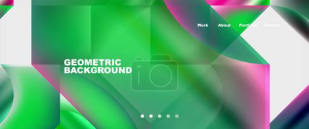Illustration for A blurred green and magenta geometric background resembling a macro photograph of grass and petals on a terrestrial plant, with a patterned effect - Royalty Free Image