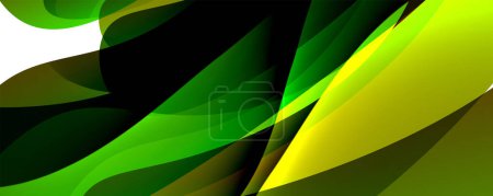 Illustration for A green and yellow swirl on a white background resembling a banana leaf, showcasing the beauty of nature through macro photography - Royalty Free Image