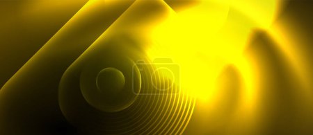 Illustration for An Iris plant with electric blue petals and metallic fins in a circle pattern on a yellow background, captured in macro photography - Royalty Free Image