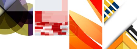 Téléchargez les illustrations : Un collage de formes géométriques comprenant un rectangle orange vif, un triangle ambré et un sol en brique avec des motifs de lignes parallèles dans les teintes et les nuances - en licence libre de droit