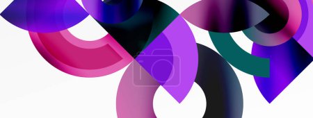 Illustration for A vibrant mix of purple, violet, magenta, and electric blue geometric shapes create an artistic pattern on a white background reminiscent of a petal painting - Royalty Free Image