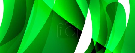 Illustration for Vibrant green and white wave pattern on a clean white background. The electric blue and magenta accents add pops of color to the design - Royalty Free Image