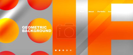 Illustration for Colorfulness with orange circles and rectangles on a gray and amber background creates a captivating geometric pattern in this artistic design - Royalty Free Image