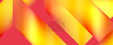 Téléchargez les illustrations : Un fond abstrait rouge et jaune vif avec un motif rayé en diagonale rappelant un pétale de pêche. La couleur est rehaussée de nuances d'orange, d'ambre et de magenta - en licence libre de droit