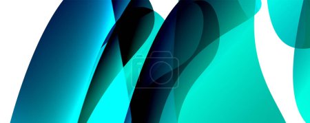 Illustration for A macro photograph showcasing a closeup of an electric blue and black swirl pattern on a transparent material, set against a white background - Royalty Free Image