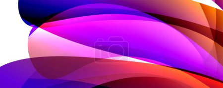 Téléchargez les illustrations : La colorité explose en gros plan d'un tourbillon vibrant de nuances violettes, violettes et roses sur fond blanc, ressemblant à un cercle à motifs d'eau avec des notes de magenta et de bleu électrique. - en licence libre de droit