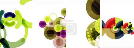 Illustration for A vibrant display of colorful circles resembling petals of purple flowers on a white background, creating a beautiful and artistic composition - Royalty Free Image