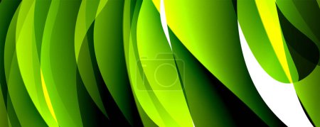 Téléchargez les illustrations : Gros plan de feuilles de banane vertes et jaunes sur fond blanc, mettant en valeur les motifs complexes et les nuances de plantes terrestres dans leur environnement naturel - en licence libre de droit