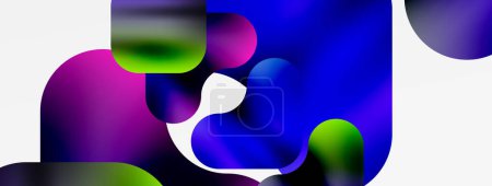 Illustration for A vibrant painting with a colorful pattern of blue, purple, and green hues resembling petals in a closeup view, set against a white background - Royalty Free Image