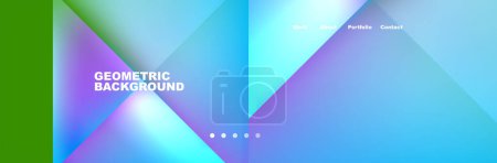 Illustration for The colorful geometric background features a gradient of blue hues, including Azure, Aqua, and Violet. The design includes rectangles and symmetry, with hints of Magenta and Purple tints and shades - Royalty Free Image