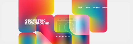 Illustration for A colorful geometric background with squares in a rainbow of colors High quality - Royalty Free Image