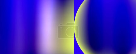 Téléchargez les illustrations : La couleur vibrante du fond bleu avec un cercle jaune audacieux au milieu crée un motif frappant qui rappelle les teintes bleu électrique et violet, parfait pour l'art et les dessins graphiques - en licence libre de droit