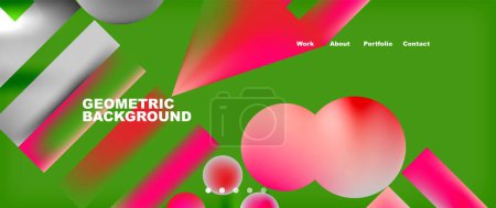 Ilustración de Una fuente feliz con pétalos rosados, formas magenta y patrones rojos sobre un fondo de hierba verde. Vista de cerca de la planta terrestre en colores vibrantes - Imagen libre de derechos