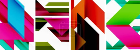 Illustration for The letters n and k are made of colorful triangles on a white background . High quality - Royalty Free Image