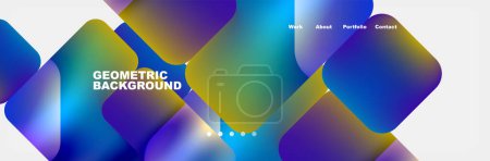 Illustration for A colorful geometric background with electric blue and magenta squares on a white backdrop, showcasing symmetry and patterns. Perfect for macro photography or art events - Royalty Free Image