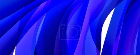 Ilustración de Un fondo abstracto que muestra una mezcla de tonos azul, azul, púrpura, violeta y magenta con una franja blanca en el centro. El diseño presenta círculos azules eléctricos y un patrón simétrico - Imagen libre de derechos
