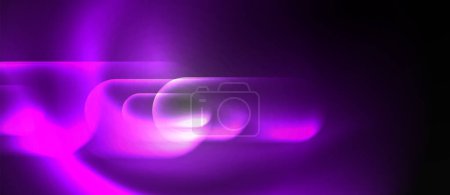 Téléchargez les illustrations : Une lumière violette éclaire un fond noir foncé, créant un contraste envoûtant. Les nuances bleues électriques donnent à la scène une allure mystérieuse - en licence libre de droit