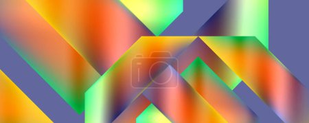 Illustration for A computergenerated image of a colorful geometric pattern with triangles in various tints and shades on an electric blue background. The art showcases symmetry and creativity in visual arts - Royalty Free Image