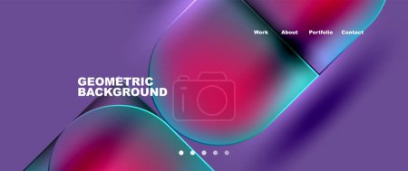 Illustration for A geometric background with a purple , pink and blue gradient . High quality - Royalty Free Image