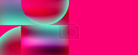 Illustration for A colorful blurred image featuring shades of pink, magenta, purple, and electric blue forming a captivating pattern with a central circle, showcasing a vibrant and artistic composition - Royalty Free Image