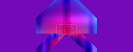 Illustration for The purple background features a bold red and blue triangle pattern, creating a striking contrast. The symmetry of the triangles adds to the bold and electric blue font - Royalty Free Image