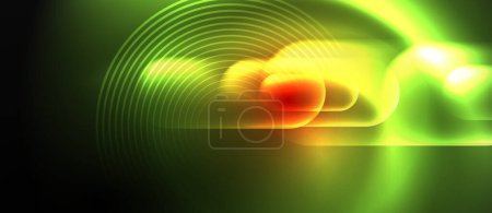 Illustration for A green and yellow light is shining on a black background . High quality - Royalty Free Image