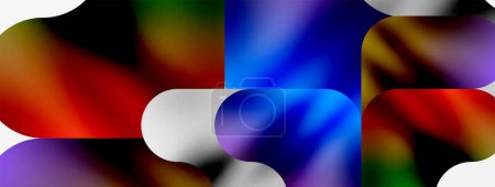 Ilustración de Un patrón vibrante de tintes y tonos azules y magenta eléctricos, situado sobre un fondo colorido con un círculo blanco. Un gesto de arte audaz en un evento fontthemed - Imagen libre de derechos