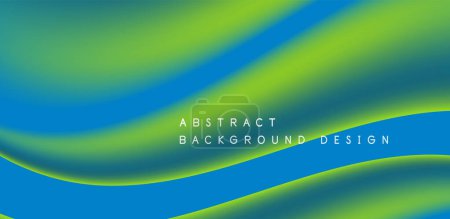 Ilustración de Vibrante diseño de fondo abstracto eléctrico azul y verde con olas, círculos y pendientes. Mezcla perfecta de colorido y patrones en estilo macro fotografía - Imagen libre de derechos
