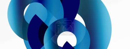 Ilustración de Un círculo azul con un círculo azul pétalo en el centro sobre un fondo azul eléctrico, creando un patrón simétrico. El diseño ingenioso cuenta con una fuente en el centro - Imagen libre de derechos